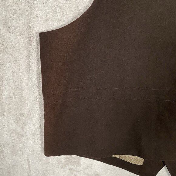 Vintage Jean Paul Germain Waistcoat Mens 4X Brown Cotton Suit Vest Western - Picture 7 of 15